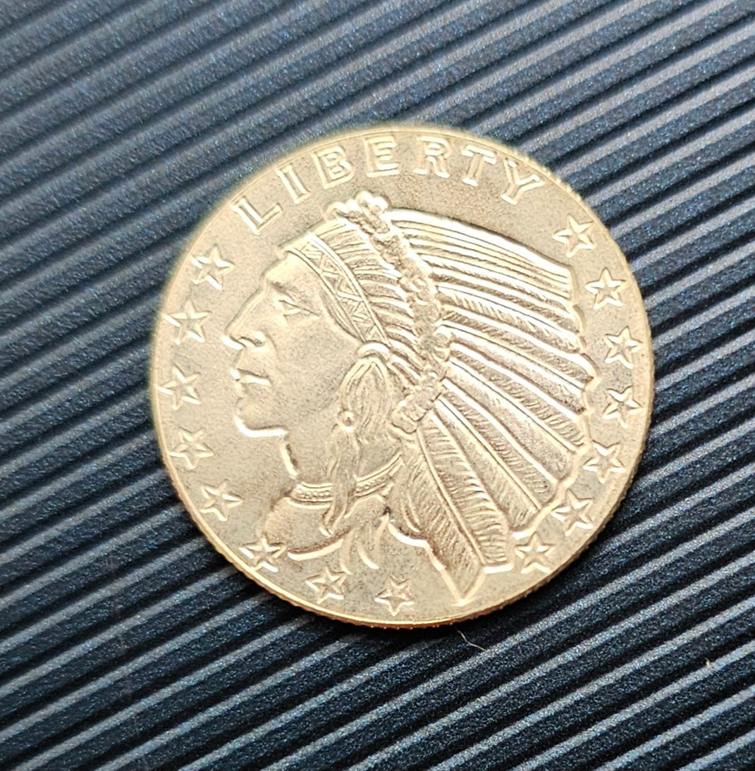 1/10 oz .999 Fine Silver Incuse Indian Round – Golden State Mint – Circulated