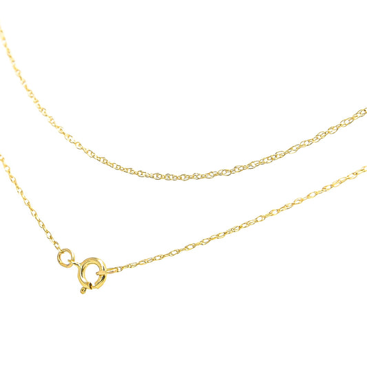 Solid 10K Gold Rope Chain 0.5mm with Spring Ring