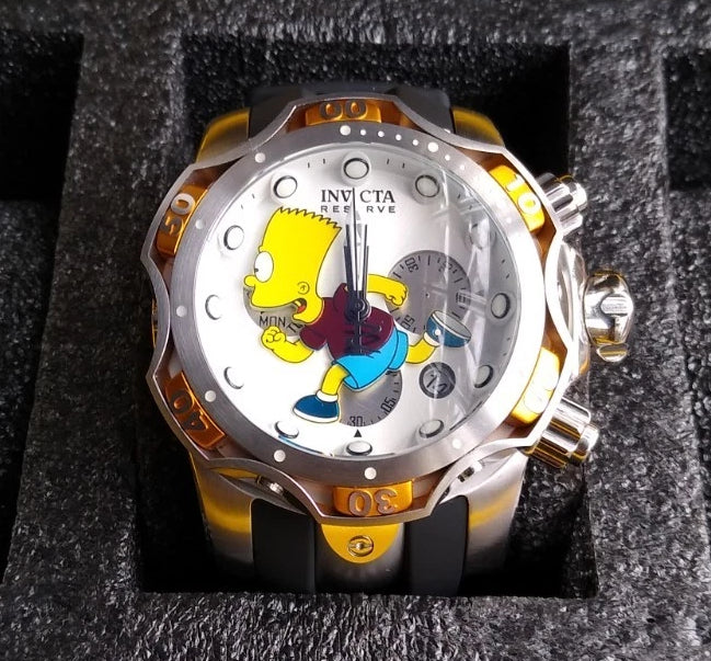 Invicta Bart Simpson Limited Edition Watch #175/1500 Black Strap w/ Original Case