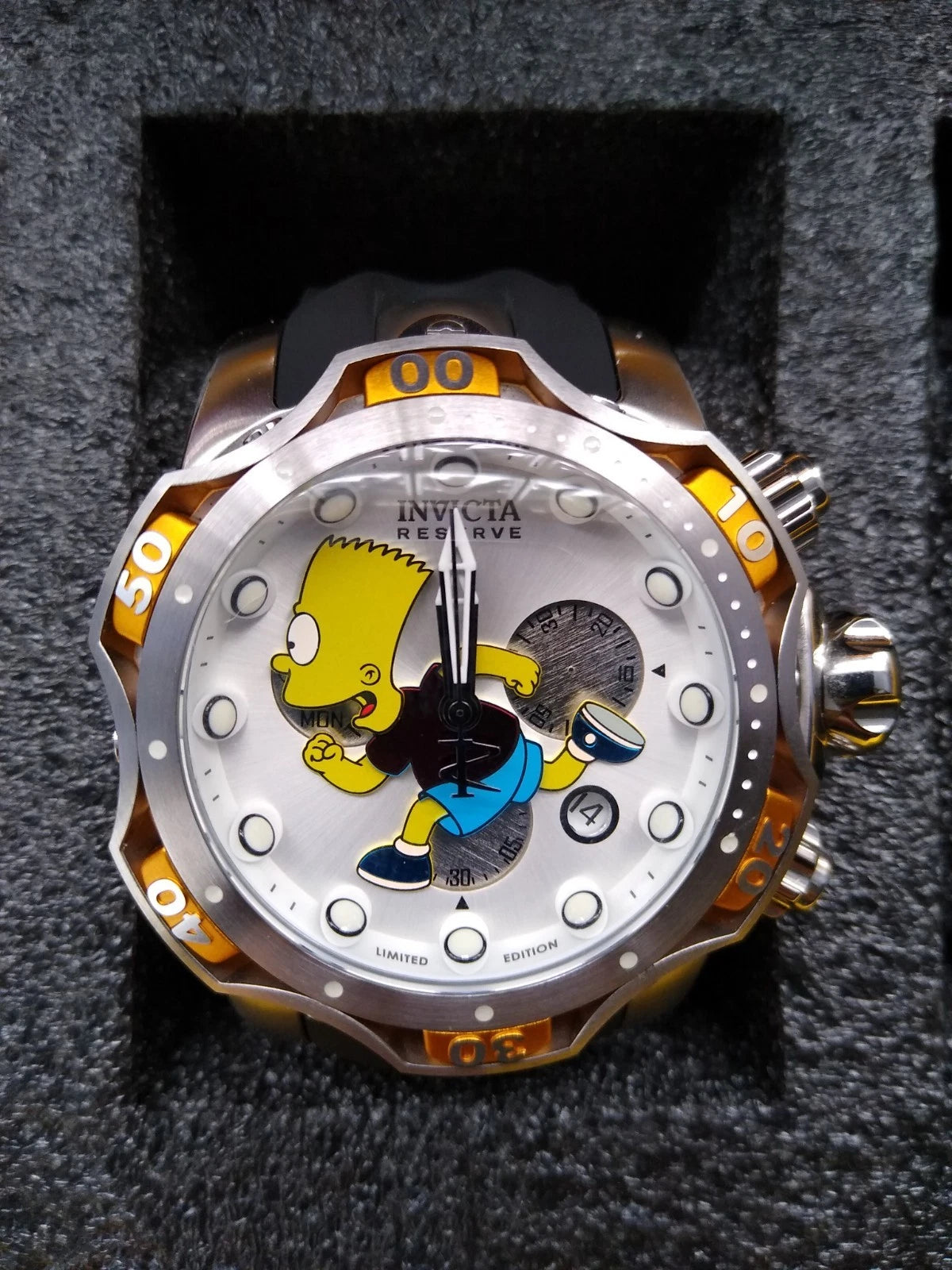 Invicta Bart Simpson Limited Edition Watch #175/1500 Black Strap w/ Original Case